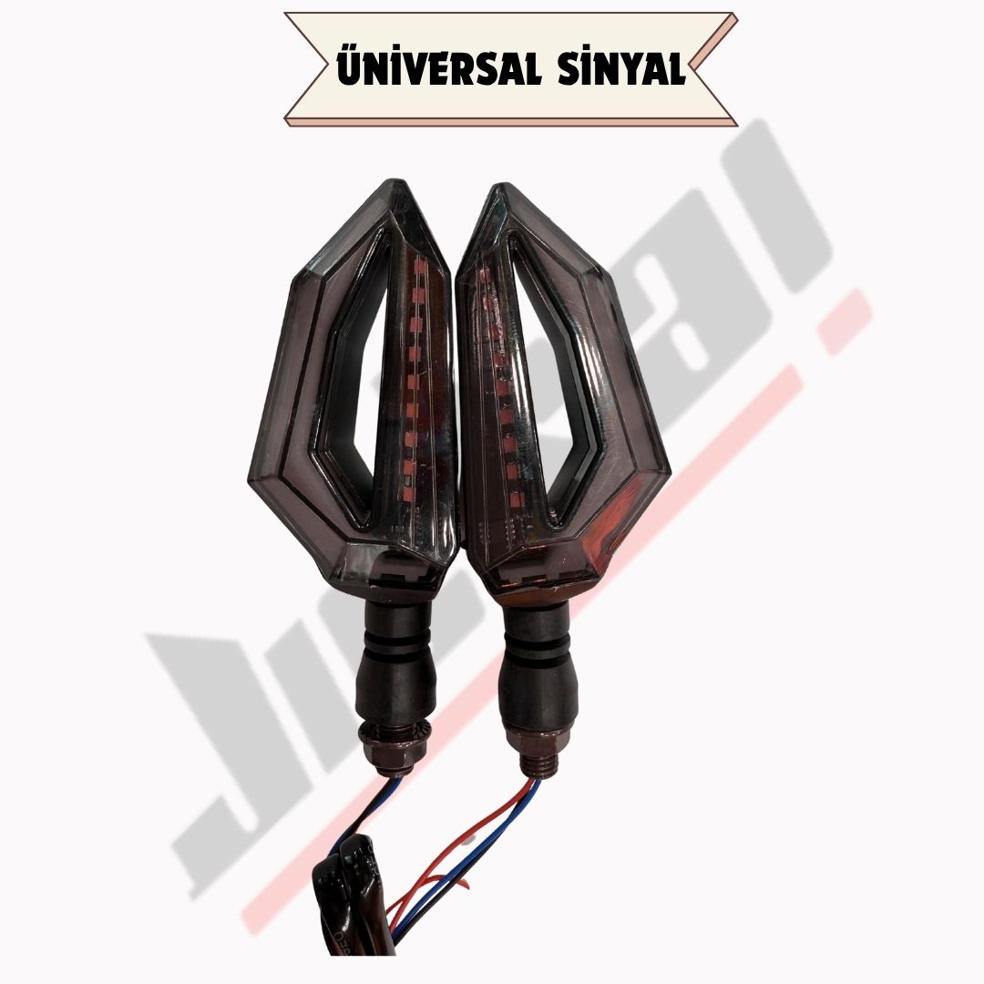 JİEKAİ TS34 ÜNİVERSAL MOTOSİKLET  KAYARLI SİNYAL SARI*KIRMIZI 