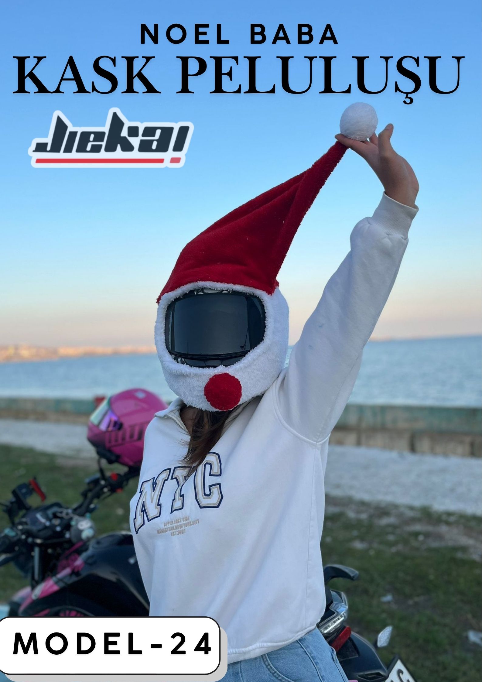 MODEL-24 KASK PELUŞU TEK EBAT NOEL BABA 